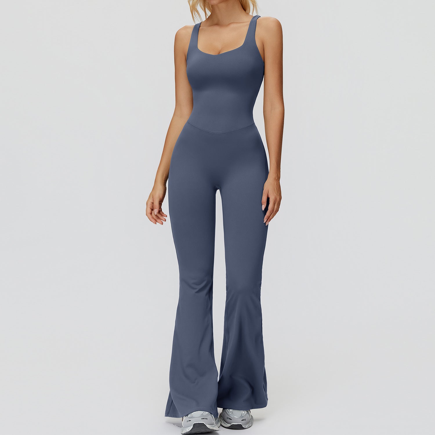 Cross Back Micro-Pull Wide-leg Jumpsuit