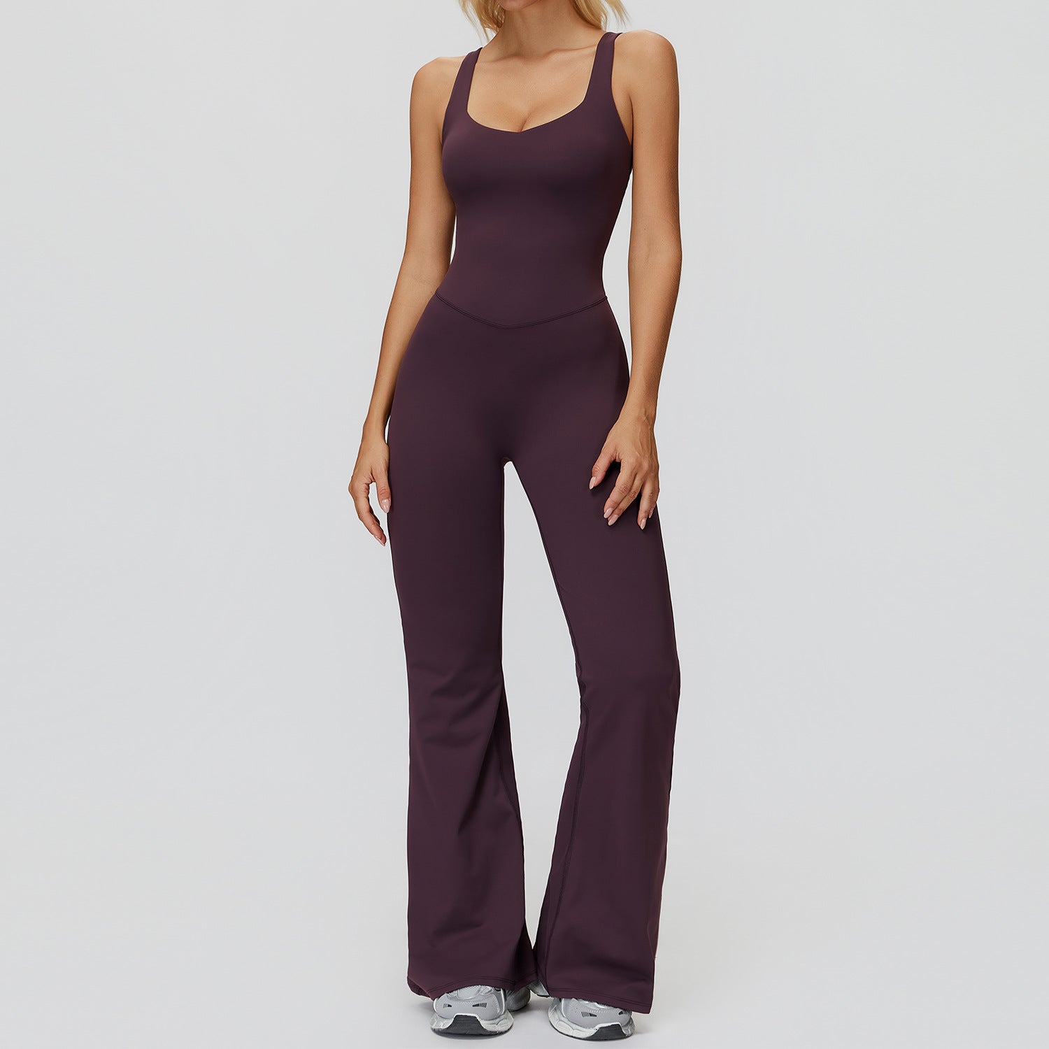Cross Back Micro-Pull Wide-leg Jumpsuit