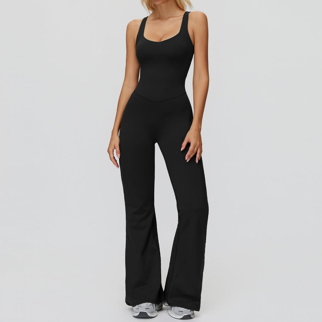 Cross Back Micro-Pull Wide-leg Jumpsuit