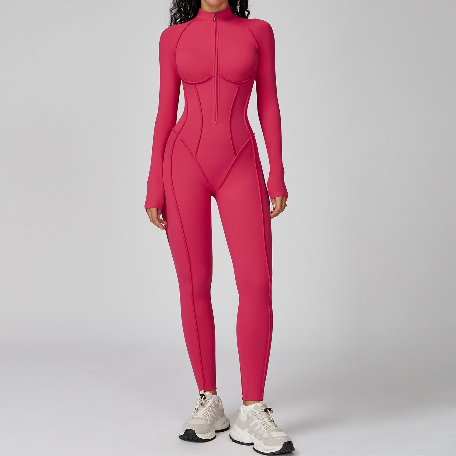 Contrast Stand-Up Collar Jumpsuit