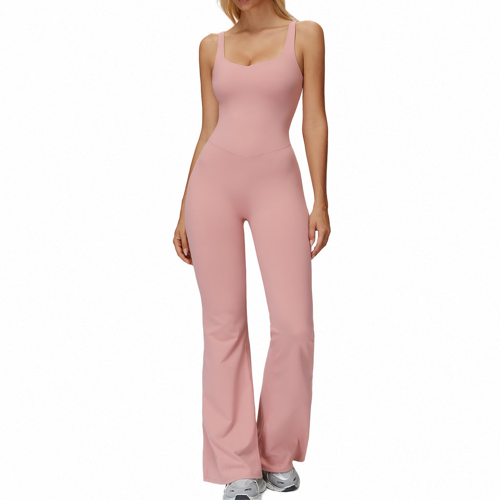 Cross Back Micro-Pull Wide-leg Jumpsuit